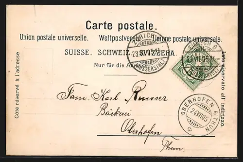 AK Zürich, Teilansicht mit Strasse aus der Vogelschau