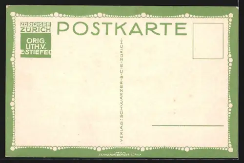 Künstler-AK sign. E. Stiefel: Zürich, Teilansicht mit Zürichsee