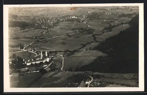 AK Pfaffnau /LU, St. Urban mit Roggwil, Fliegeraufnahme