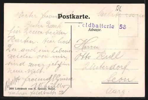 AK Aesch /BL, Ortsansicht mit Schloss Pfeffingen