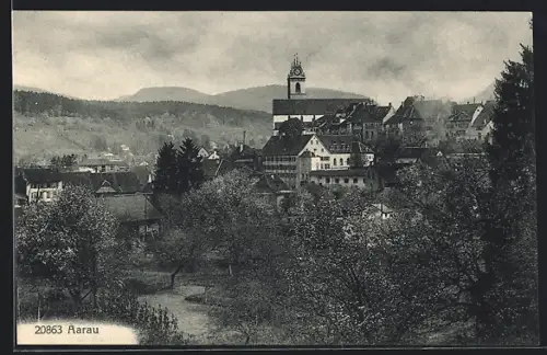 AK Aarau, Ortspartie mit Kirche