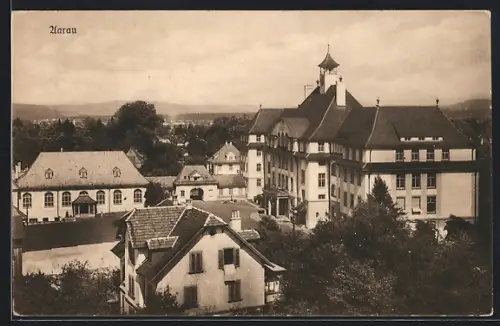 AK Aarau, Ortspartie mit Bäumen