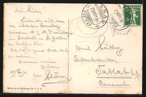 AK Aarau, Ortspartie mit Kirche