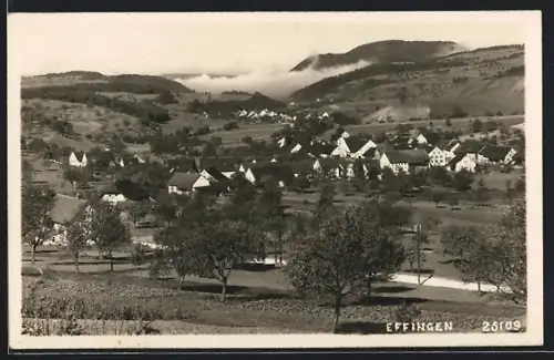 AK Effingen, Teilansicht mit Bergen