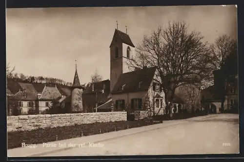 AK Brugg, Strassenpartie bei der reformierten Kirche