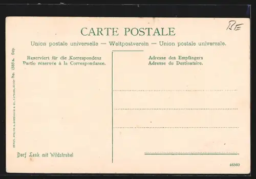 AK Lenk, Dorfpartie mit Kirche und Wildstrubel