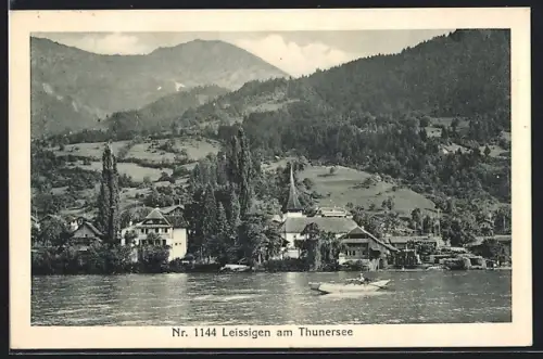 AK Leissigen, Boot auf dem Thunersee