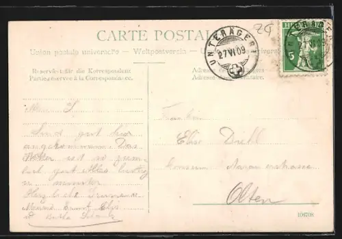 AK Unter-Aegeri, Kindersanatorium Dr. Weber, Panorama