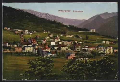 Künstler-AK Tesserete, Panorama mit Bergen