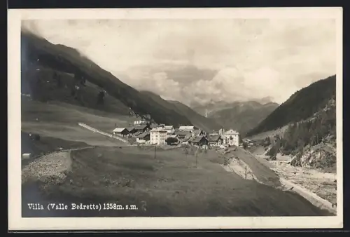 AK Villa /Valle Bedretto, Panorama mit Bergen