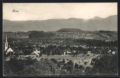 AK Sins, Ortspartie mit Kirche