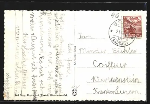 AK Boswil /Aarg., Teilansicht mit Kirche