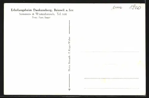 AK Beinwil a. See, Erholungsheim Dankensberg Fam. Sager