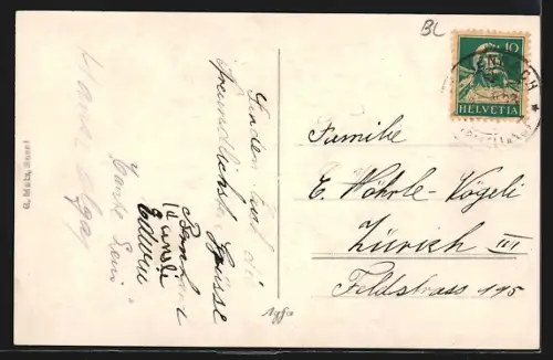 AK Rickenbach /BL, Teilansicht mit Bäumen