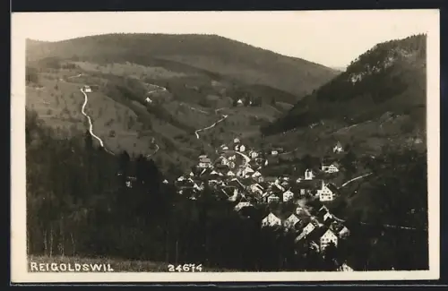 AK Reigoldswil, Teilansicht mit Bergen