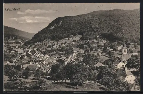 AK Reigoldswil, Teilansicht mit Kirche