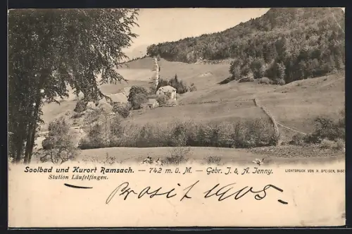 AK Ramsach, Läufelfingen, Panorama mit Bäumen