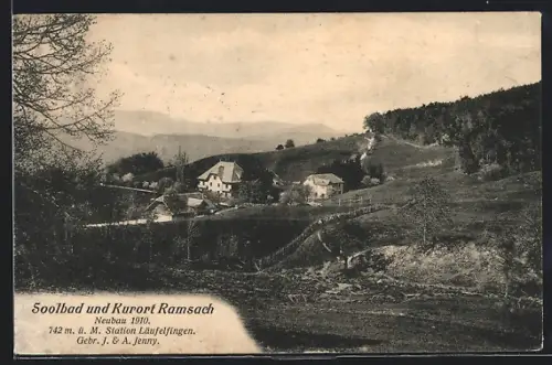 AK Ramsach, Läufelfingen, Panorama mit Bergen