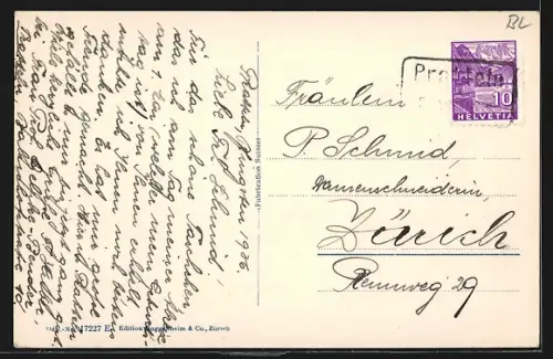 AK Pratteln, Teilansicht mit Bäumen