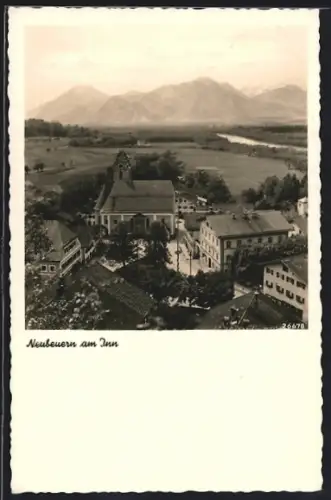 AK Neubeuern am Inn, Gasthaus zur Haschlalm, Bes. Loferer Sebald, Teilansicht mit Kirche