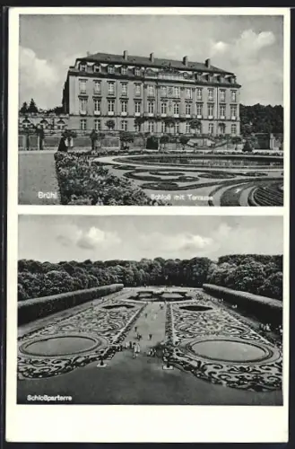 AK Brühl / Rheinland, Schloss mit Terrasse, Schlossparterre