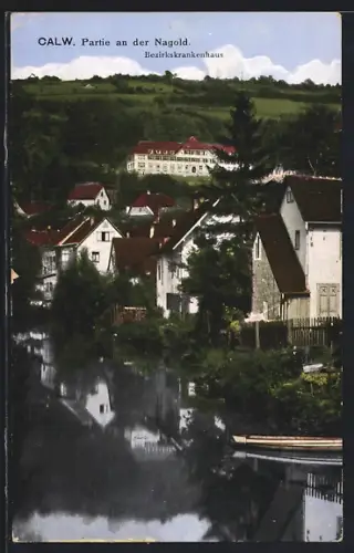 AK Calw, Partie an der Nagold mit Bezirkskrankenhaus
