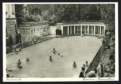 AK Badenweiler, Blick ins Familien-Thermalbad