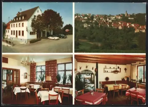AK Johannesberg i. Spessart, Hotel-Restaurant Sonne, Inh. Jos. Eizenhöfer, Aussenansicht und Innenräume