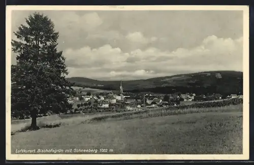 AK Bischofsgrün, Panorama mit Schneeberg