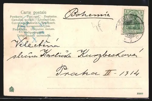 AK Berlin, Unter den Linden, Mittalallee mit Passanten