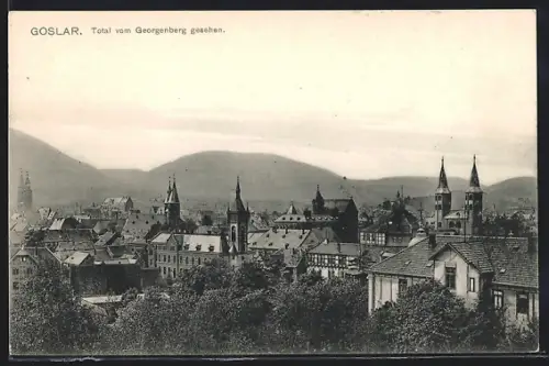 AK Goslar, Panorama vom Georgenberg aus