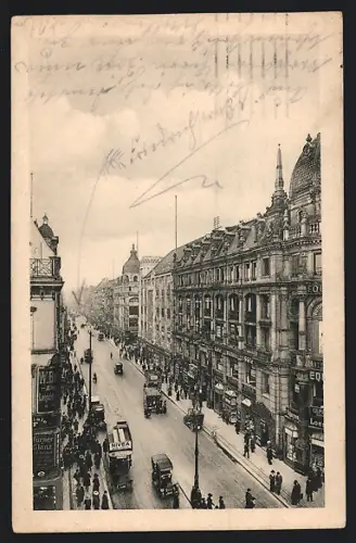 AK Berlin, Blick in die Friedrichstrasse, Ecke Leipzigerstrasse