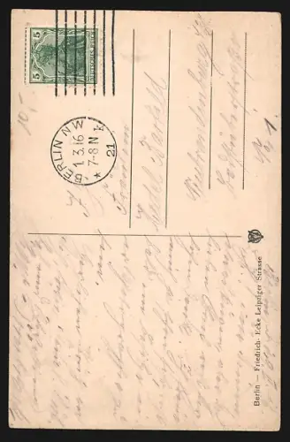 AK Berlin, Blick in die Friedrichstrasse, Ecke Leipzigerstrasse