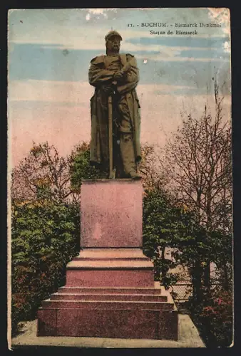 AK Bochum, Blick aufs Bismarckdenkmal