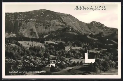AK Grainbach auf dem Samerberg, Ortsansicht mit Kirche