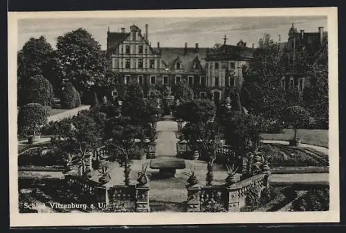 AK Vitzenburg a. U., Schloss Vitzenburg, Gartenanlage