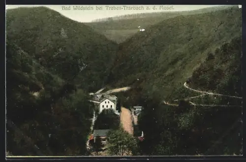 AK Bad Wildstein / Trarbach, Ortspartie aus der Vogelschau