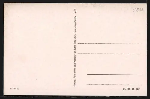 AK Bad Kösen, Durchblick auf Rudelsburg und Saaleck