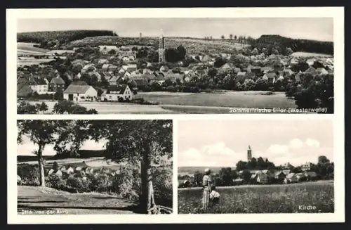 AK Ellar /Westerwald, Blick von der Burg, Kirche