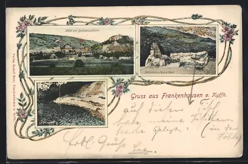 AK Frankenhausen a. Kyffh., Hotel zur Barbarossahöhle, Barbarossahöhle, Barbarossasitz