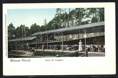 AK Dresden-Weisser Hirsch, Halle für Liegekur im Lahmann-Sanatorium