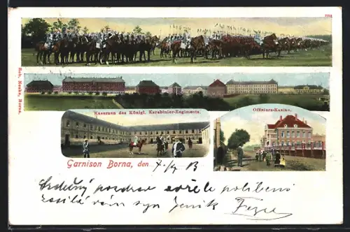 AK Borna / Sachsen, Kaserne des Königl. Karabiniers-Regiments, Offiziers-Kasino