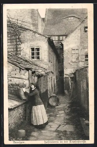 AK Bautzen, Hofinneres in der Töpferstrasse