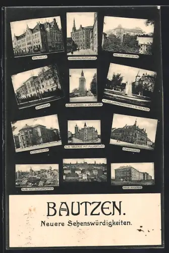 AK Bautzen, Stadttheater, Realschule, Gymnasium