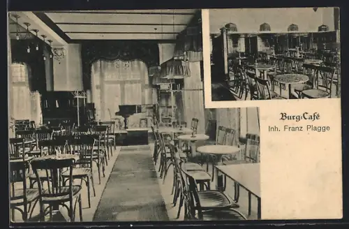 AK Berlin-Zehlendorf, Gasthaus Burg-Café, Inh. Franz Plagge