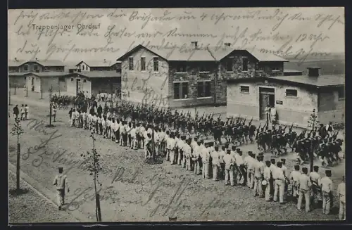 AK Ohrdruf, Soldatenaufmarsch im Truppenlager