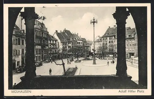 AK Mülhausen,  Platz, Blick von einem Balkon