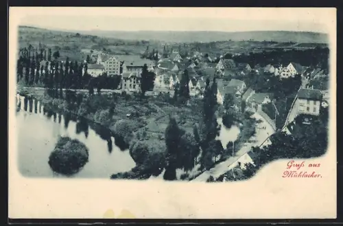 AK Mühlacker, Ortsansicht mit Fluss