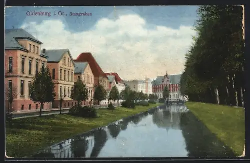 AK Oldenburg i. Gr., Partie an der Staugrabenstrasse