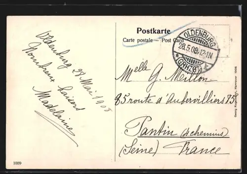 AK Oldenburg / Gr., Partie am Staugraben, Staugrabenstrasse